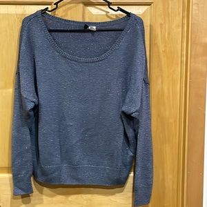 Divided gray sparkly knit top sweater size L